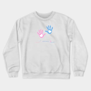 Twin baby girl and boy hand print Crewneck Sweatshirt